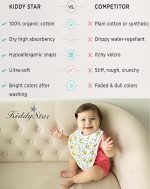 KiddyStar Premium, Organic Cotton Toddler Bibs, Extra Large Drooling Bibs, Teething Bibs, Feeding Bibs, Newborn Baby Shower - Image 5